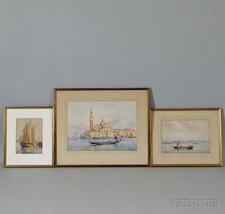 F. Fulin (Italian, 20th Century)      Three Views of Venice: Il Redentore ,  Gondola