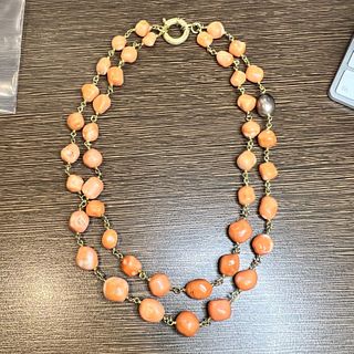 18K Yellow Gold Coral Necklace