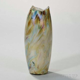 Loetz-type Opalescent Glass Vase