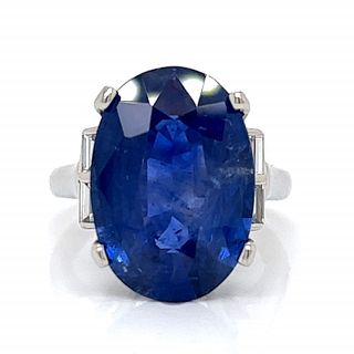 Platinum 10.89 Ct. Sapphire Ring
