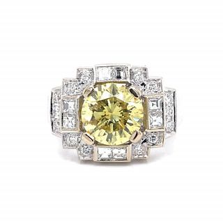 Natural Yellow GIA Cert Diamond Engagement Ring