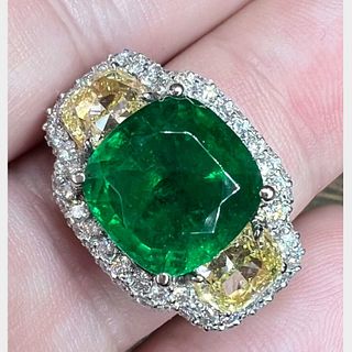 Lugano Platinum 5.20 Ct. Emerald Diamond Ring