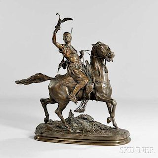 After Pierre-Jules Mêne (French, 1810-1879)       Bronze Figure of an Arab on Horseback