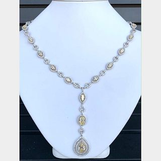 34.05 Ct. Fancy Yellow Diamond Necklace