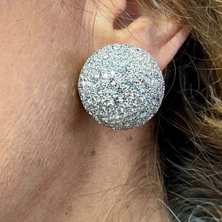 18K White Gold Diamond Sphere Earrings