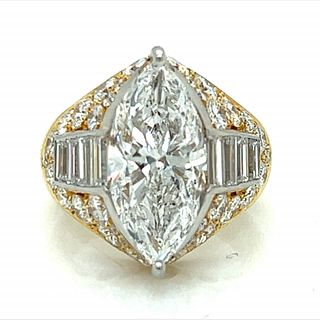 18K Yellow Gold EGL Certified 3.57 Ct Diamond Ring
