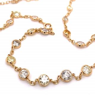 18K Gold 6.80 Ct. Diamond by the Yard Necklace