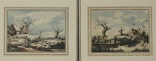 Thomas Rowlandson (British, 1756-1827)      Two Prints: Duck Shooting