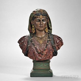 Joseph Le Guluche (act. France, 1849-1915)         Terra-cotta Bust of a Woman
