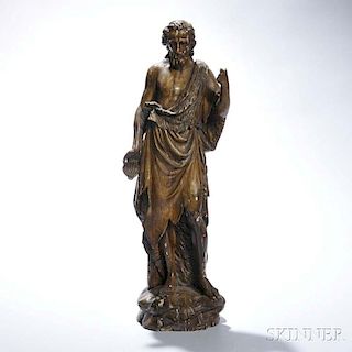 Carved Fruitwood Figure of St. John the Baptist