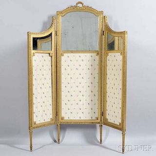Louis XVI-style Giltwood Folding Screen