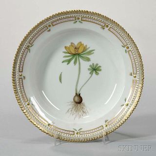 Twelve Royal Copenhagen "Flora Danica" Porcelain Soup Plates