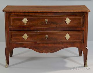 Continental Inlaid Serpentine Fruitwood Commode