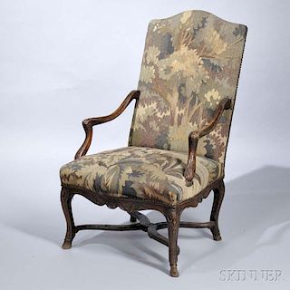 Louis XIV Tapestry-covered Carved Armchair