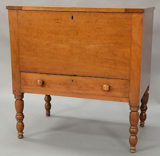 Cherry sugar chest with lift top and drawer all on turned legs, circa 1830. ht. 31 3/4in., case wd. 30in.  Provenance: William Henry...