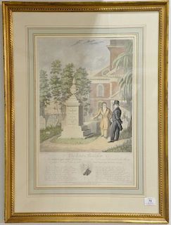 After John Rubens Smith, hand colored engraving, Engraved by G & C Hunt, The Actor's Monument, The Late Edmund Kean Esq. Contemplati...