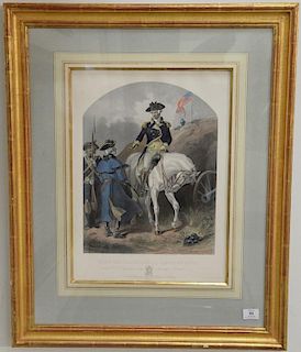 After Felix O.C. Darley, hand colored copperplate engraving, None but Americans on Guard to Night, From F.O.C. Darley's original dra...
