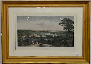 After Paul Weber by John Serz, color steel engraving, Philadelphia, View from Peter's Farm, marked lower left: Painted by Paul Weber...