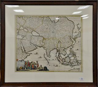 Hand colored engraved map, Accuratissima totius Asiae tabula, 19 1/2" x 23 1/4" Provenance: Property from Credit Suisse's Americana ...