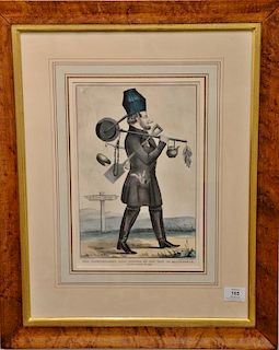 Nathaniel Currier, hand colored lithograph, The Independent Gold Hunter on His Way to California, I Neither Borrow Nor Lend, Lith an...