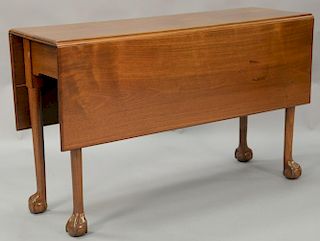 Chippendale mahogany table with rectangular drop leaves, circa 1760. ht. 28 1/2in., top closed: 14 1/2" x 47 3/4", top open: 47 3/4"...