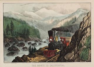 1871 Currier & Ives The Route to California Print