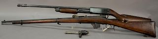 Two piece lot to include Ithaca model 37 16ga. pump shotgun, 2 3/4" chamber with modified choke 27" barrel with bright clean bone an...