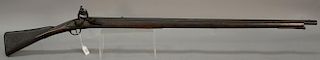 Furlong Flint rifle lock Fowler, 41" barrel, left side repair at the wrist of stock.