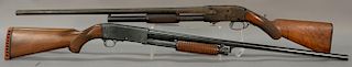 Two piece lot to include Spencer model 1890 pump shotgun, 30" damascus barrel, heavy rust overall, forearm is replacement, butt stoc...