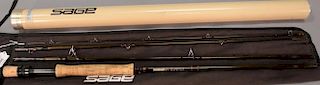 Sage fly rod graphite III RPL+890-4, 9' #8, 3 11/16oz., four part with aluminum case.
