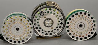 Hardy Husky fly reel with two spare spools.