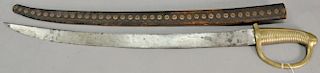 Civil War era US sword with heavy brass handle, marked with a number 7. lg. 28 1/2in.