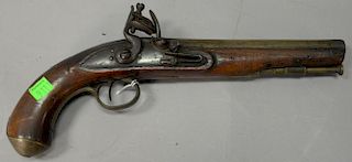 Flint lock pistol W. Ketland & Co. London, 7 1/2" 1810 vintage, about 60 cal.