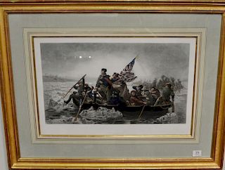 After Emanuel Gottlieb Leutze (1816-1868)  steel engraving  Washington Crossing the Delaware  engraved by Paul Girardet (1821-...