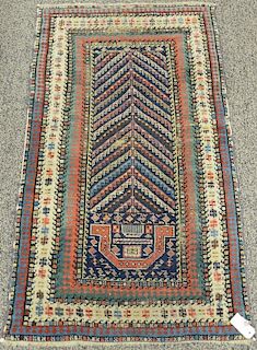 Caucasian Oriental prayer rug, late 19th century (some wear). 2'4" x 4'3"
