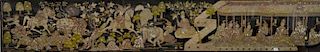 Textile panel with applied figure with sequins, pearls and stones with scene of horseman, women, and deity, probably 18th century. 2...