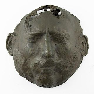 Attributed to: Leonard Baskin, American (1922-2000) Bronze Relief "Head of A Man".