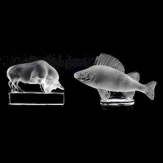 Lot of Two (2) Lalique Crystal Paperweights.