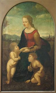 After Raphael. Oil on Canvas. "La Belle Jardinièr