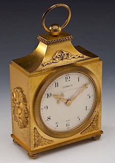 Gubelin Gilded Brass Clock