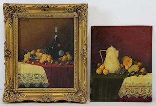 KOWALS, Franz. Pair of Oil on Panel Still Lifes.