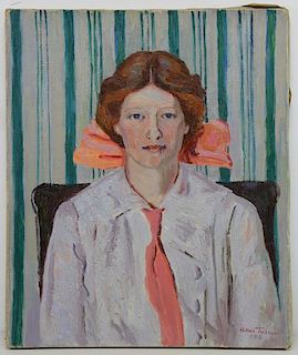 TUCKER, Allen. Oil on Canvas. Portrait of a Woman