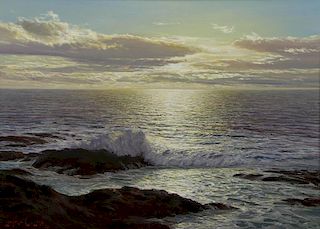 LANE, Leonard. Oil on Canvas. "Enchanted Evening".