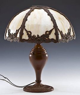 Sale M Bros. Slag Glass Table Lamp