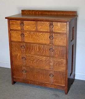 Warren Hile Arts & Crafts Style Tall Chest.