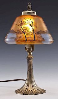 Lamp with Hand Painted Shade