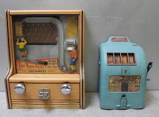 Antique Games Including Turf Slot Machine.