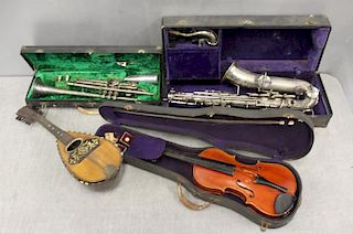 Lot Of Vintage Musical Instruments To Inc ,