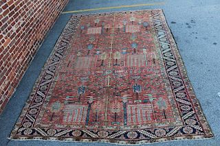 Antique & Finely Woven Handmade Heriz Style Carpet