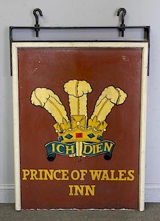 An Antique, Painted Double Sided Folk Art Sign